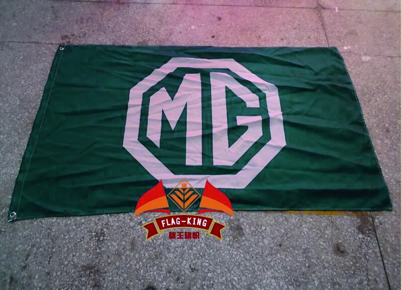 MG green car brand logo flag ,free shipping,90X150CM size