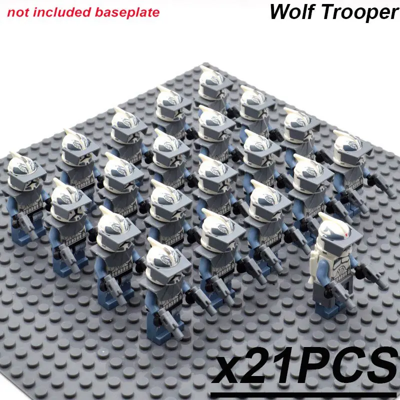 Wolf Trooper 21 шт./компл. Звездные войны королевской гвардии волк Trooper шок Trooper 501st Легион Палпатин конструкторных блоков, Детские кубики, игрушки для детей - Цвет: Wolf Trooper