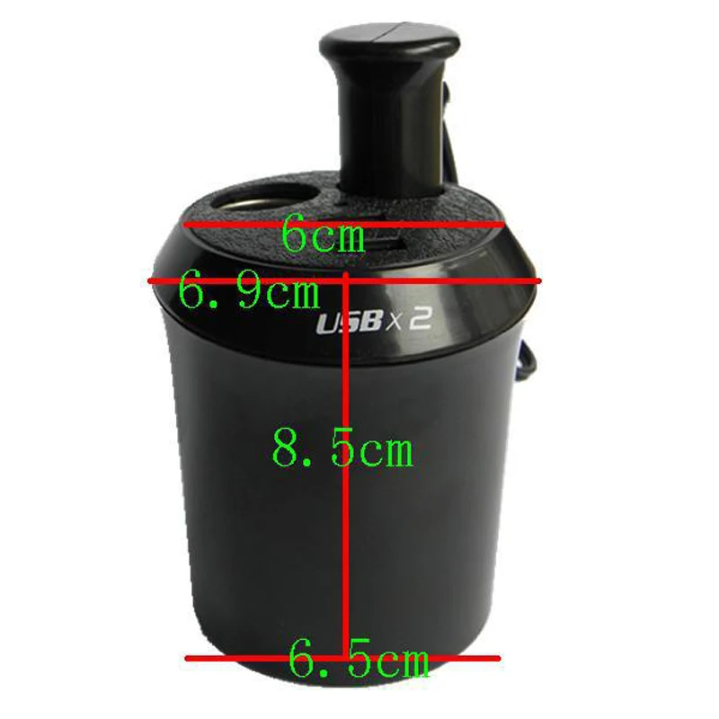 

1pc Cup Car Charger Multi-function 1A 2 USB Car-charger Cigrarette Lighter Splitter For Smartphone GPS