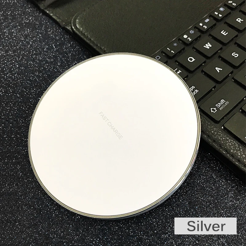 Беспроводное зарядное устройство Qi для iPhone 8 X XR XS Max QC3.0 10 Вт быстрая Беспроводная зарядка для samsung S10 S9/8 Note 8/9 светодиодный USB зарядное устройство