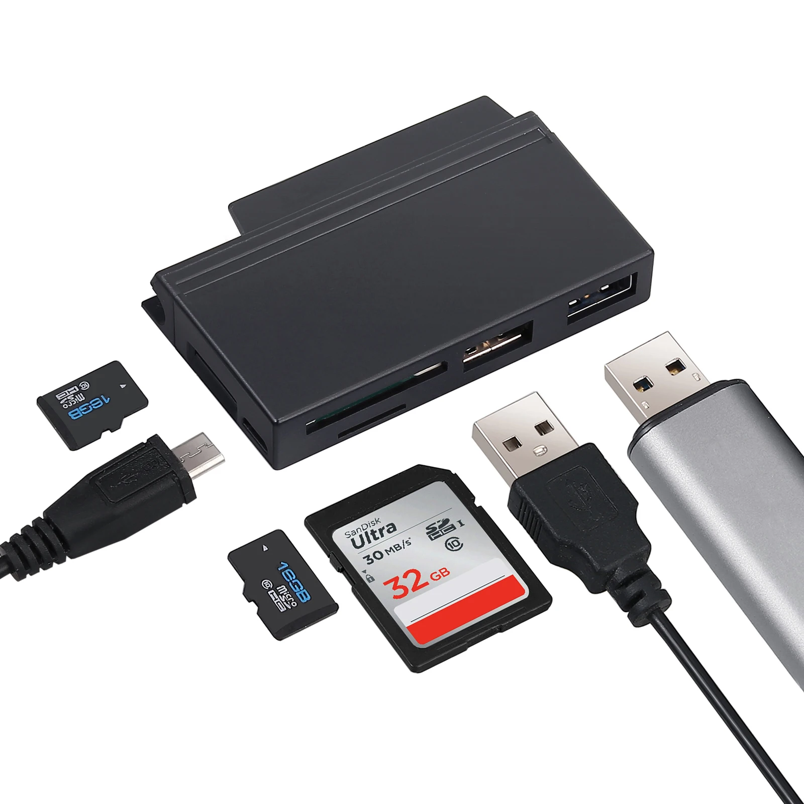 LiNKFOR высокоскоростной USB C концентратор адаптер 3 слотный кардридер 0