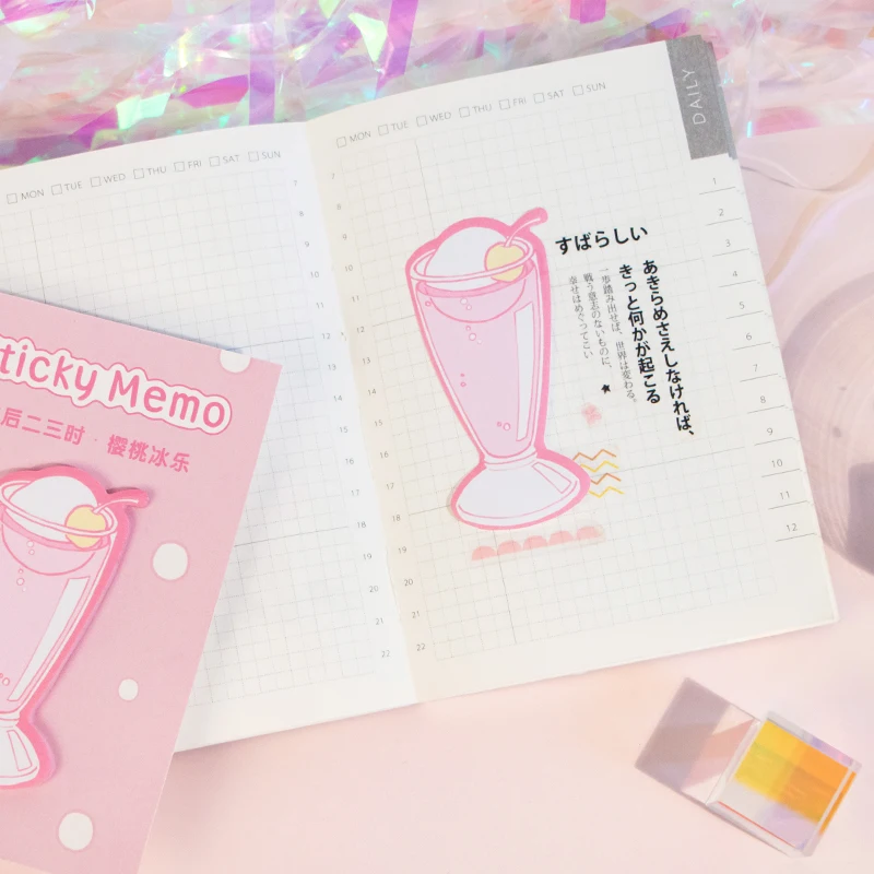 Креативный молочно-розовый торт липкий блокнот для заметок Kawaii канцелярские принадлежности планировщик блокнот бумажные закладки для школьных учебников офисные принадлежности