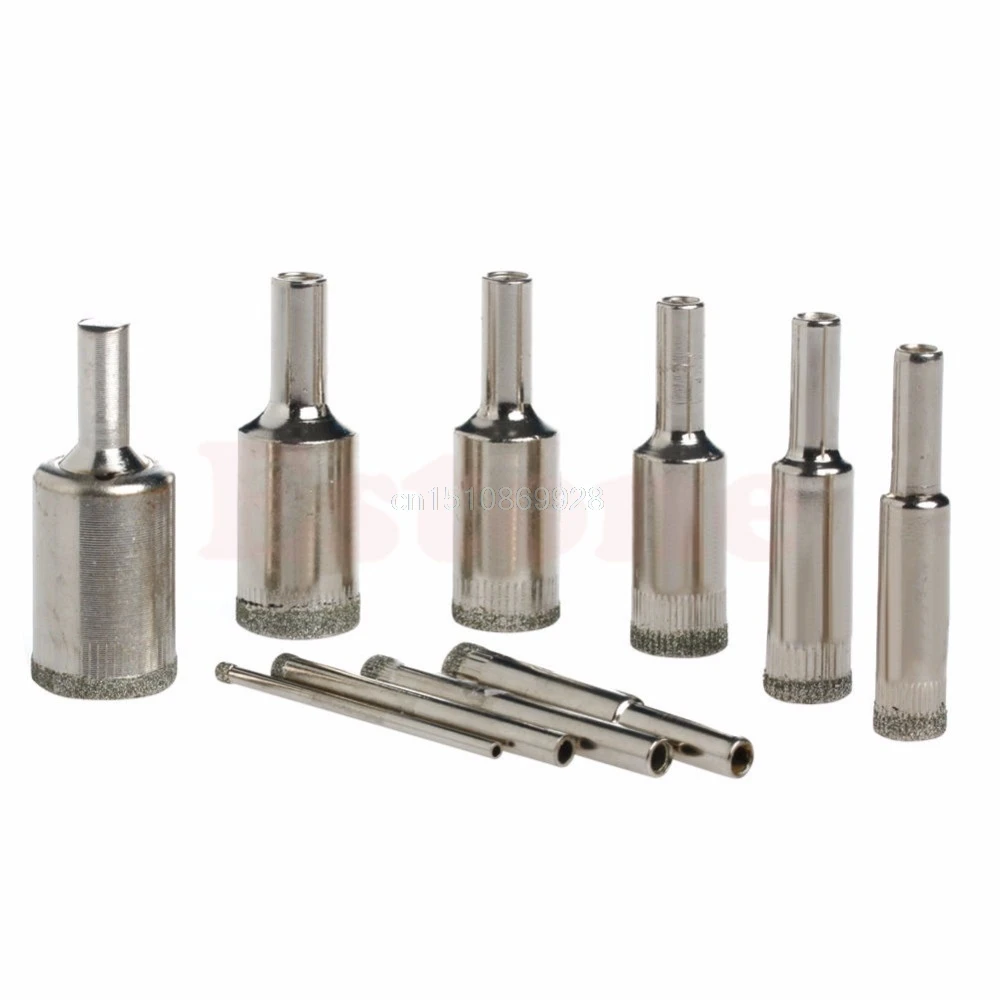 

10pcs 3mm-20mm Diamond Hole Saw Tile Ceramic Glass Marble Coated Drill Bit Tool
