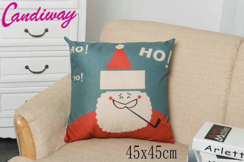 

45x45cm Lovely Santa Home Furnishing pillowcase cotton products NB085