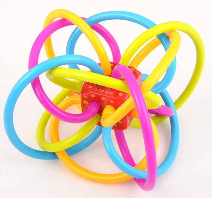 0+ Baby Teether Pacifier Toy Colorful Ball Rattle Early Educational High Quality Hand Development | Игрушки и хобби