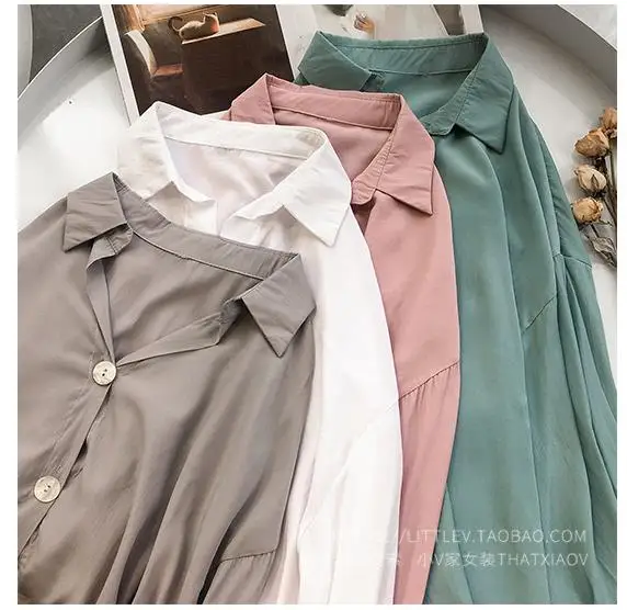 

2018 Autumn Women Chiffon Blouse Plus Size 4XL turn down Neck Adjustable Long Sleeve Shirt Casual Loose Women tops and blouse