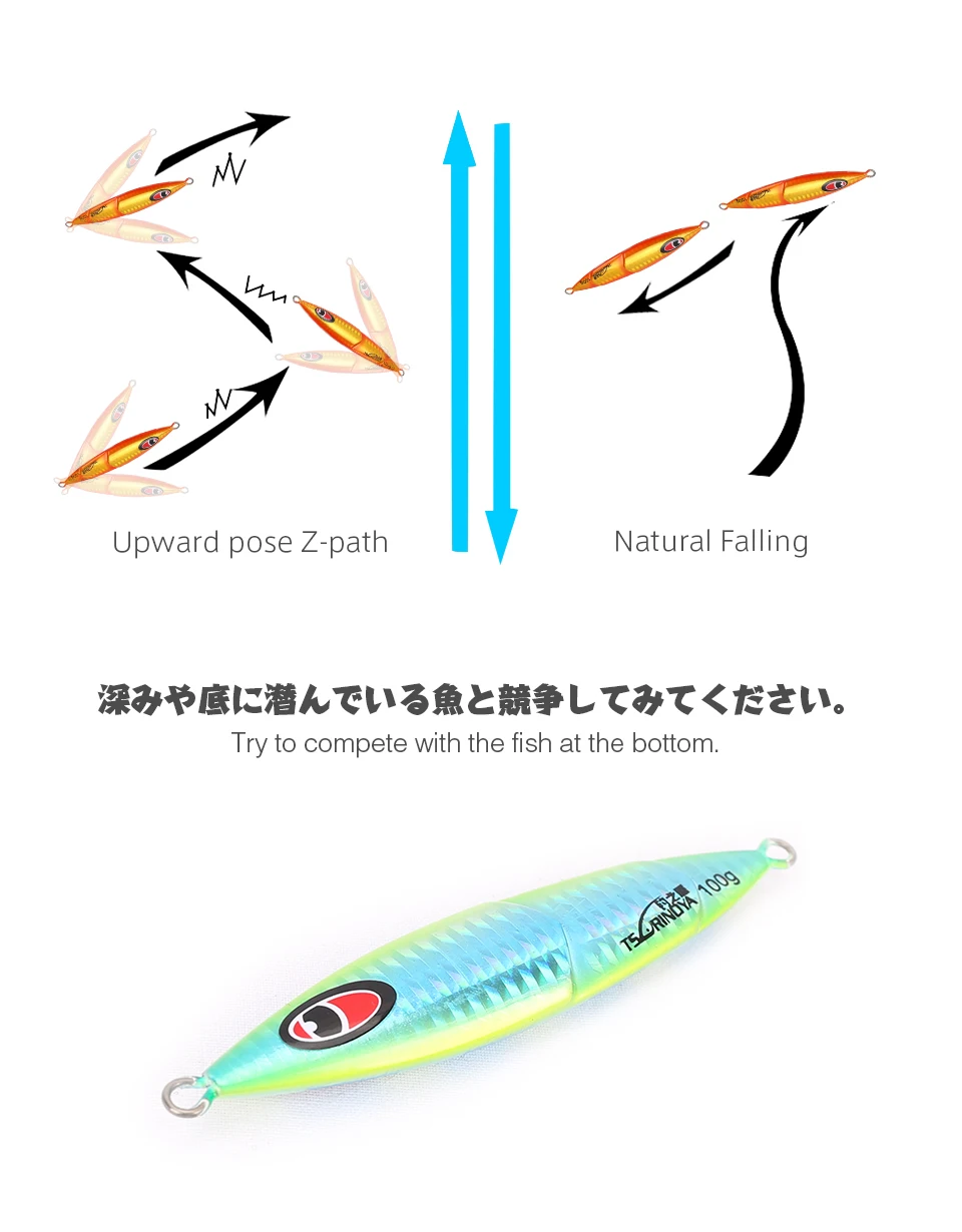 TSURINOYA 5 шт. приманка для ловли рыбы, вялая блесна, блесна, 40 г, 60 г 80 г 100 г 150 г 200 г 250 г морской жесткая приманка светящаяся металлическая приманок для рыбалки в море