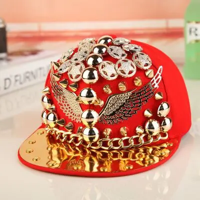 Шипами заклепки ногтей ручной работы змеиной кожи роскошные брендовые Snapback для женщин мужчин белый черный новинка бейсболка Шляпы - Цвет: 2