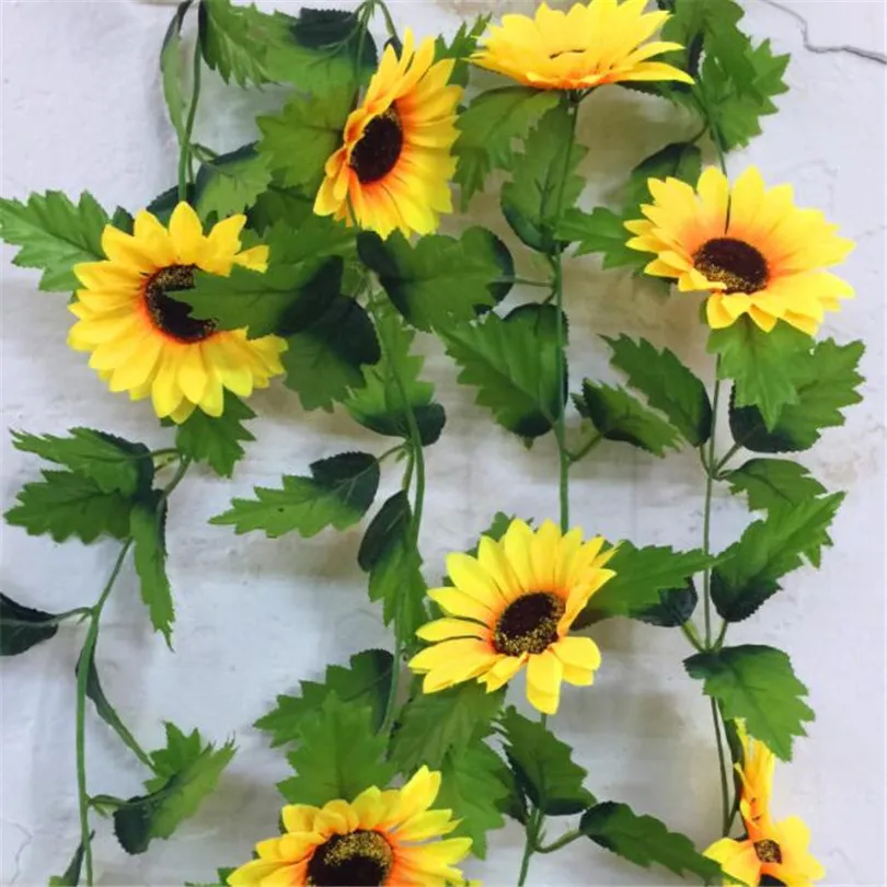 50 шт. искусственные подсолнечные лозы длина 220 см|sunflower vine|artificial sunflowerflower head |