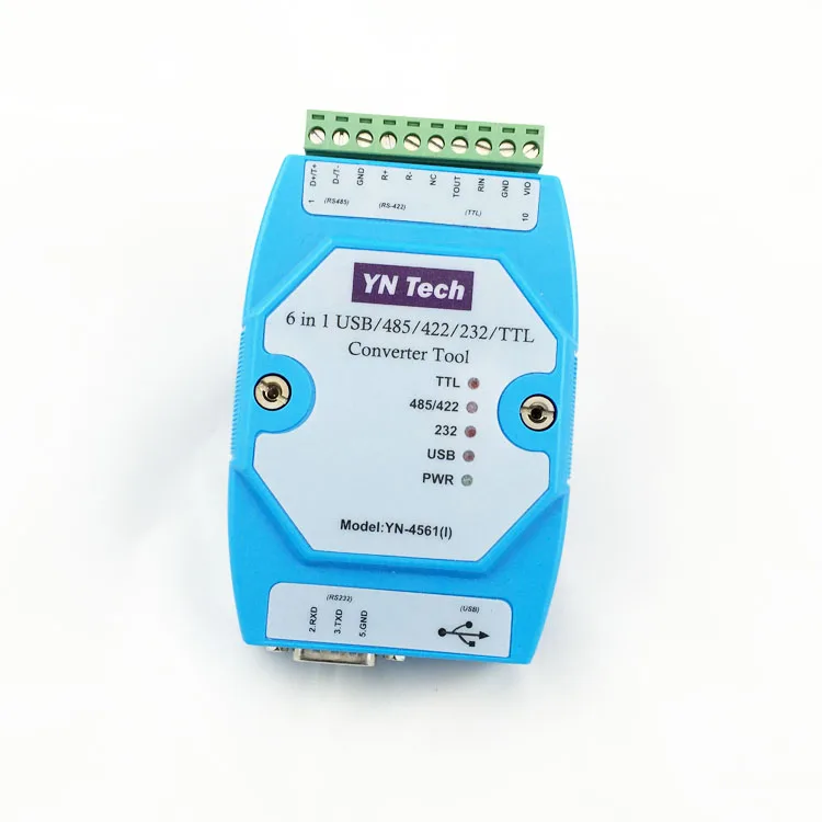 Изолированный модуль последовательного порта 6 в 1 YN4561I CP2102 USB/485/422/232/TTL сменный