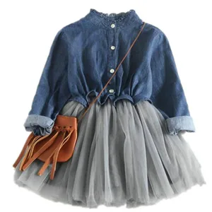 Синие джинсы для маленьких девочек, платье-пачка для маленьких девочек, платье принцессы на день рождения, бальное платье, детская повседневная одежда