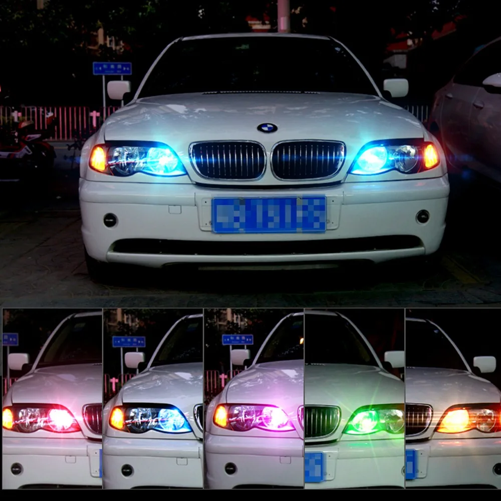 Светодиодная лампа T10 W5W 194 168 6SMD 5050 RGB многоцветный клиновый стробоскосветильник