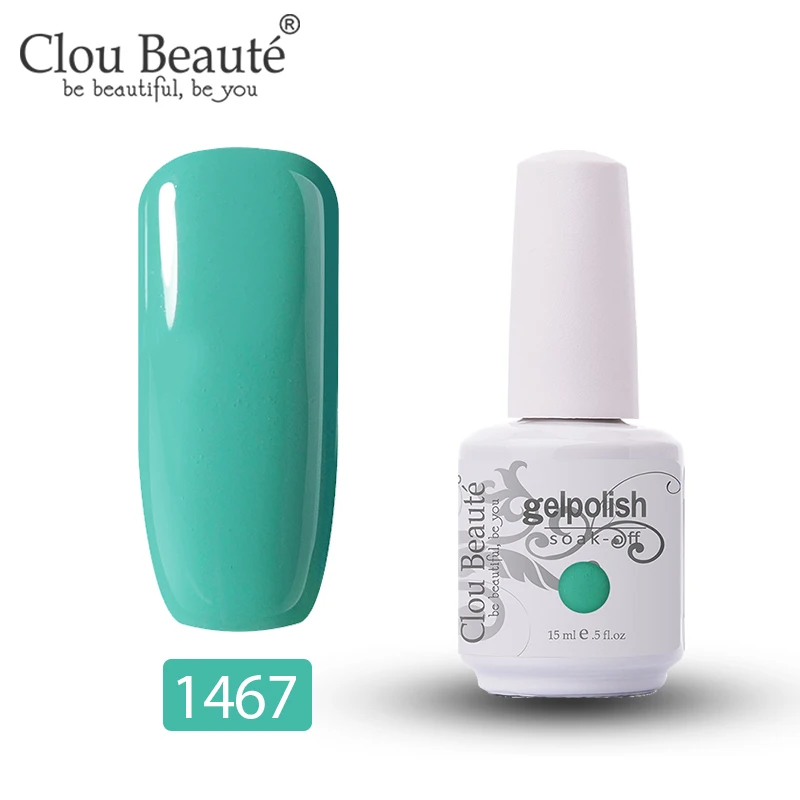 1467 Clou Beaute гель для дизайна ногтей УФ светодиодный Устойчивый лак для ногтей отмачиваемый белый гель разноцветный Гель-лак для ногтей лак 15 мл - Цвет: 1467