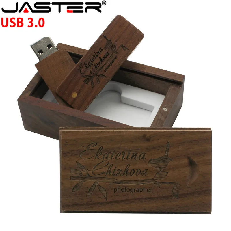JASTER USB 3 0 Натуральные Деревянные usb + упаковочная коробка флеш накопитель дерево