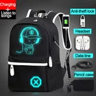Детские школьные ранцы для мальчиков и девочек, светящийся школьный ранец с аниме, Детские Водонепроницаемые сумки для учебников с USB-зарядкой, Подарочный портфель