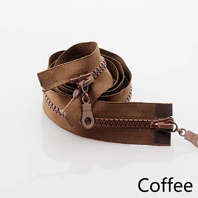 Coffee Meetee 5 шт. 70/80 см 5# разъемная застежка-молния смолы набор гайковерта с двойным открытым застежки-молнии пуховик DIY Детская одежда спальный мешок Швейные аксессуары для зажигалок Zip ZA022 - Цвет: Coffee