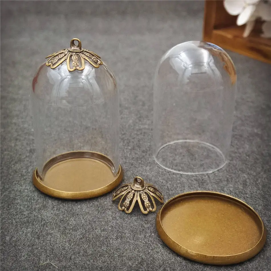 flower cap set 5 компл./лот 38*25 мм стеклянный шар старинная бронзовая основа из бусин диаметром 8 мм крышка объектива флакон стеклянная бутылка подвески, ожерелья конечные бусины в форме цветов - Окраска металла: flower cap set