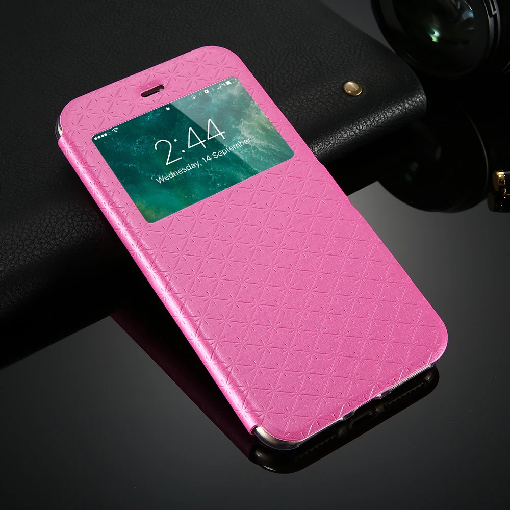 Золото Вид из окна чехол для iPhone 6S 7 8 6 Plus x 10 искусственная кожа флип Стенд