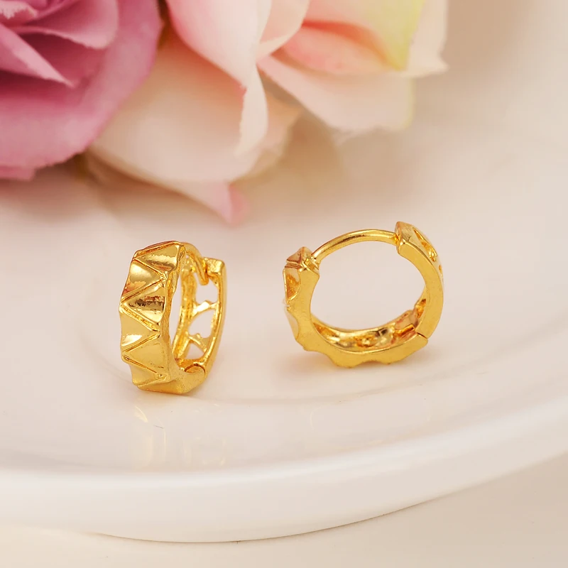 Серьги кольца женские витые золотистые с геометрическим рисунком 2 пары|gold hoop