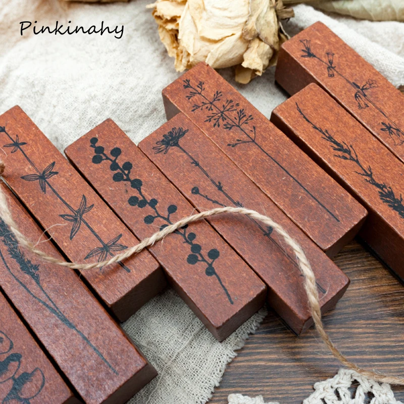 Винтажные растения eugene leaf Daisy Цветочные украшения Штампы деревянные и резиновые