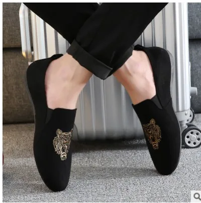 Beanshoe мужские, стильное летнее платье животный узор ленивый общего мужская повседневная непарная обувь