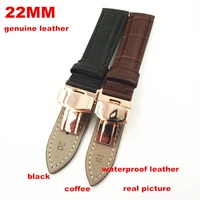 rose gold buckle 1pcs 18mm 20mm 22mm 24mm genuine leather watch band watch strap watch parts black and coffee color 120302