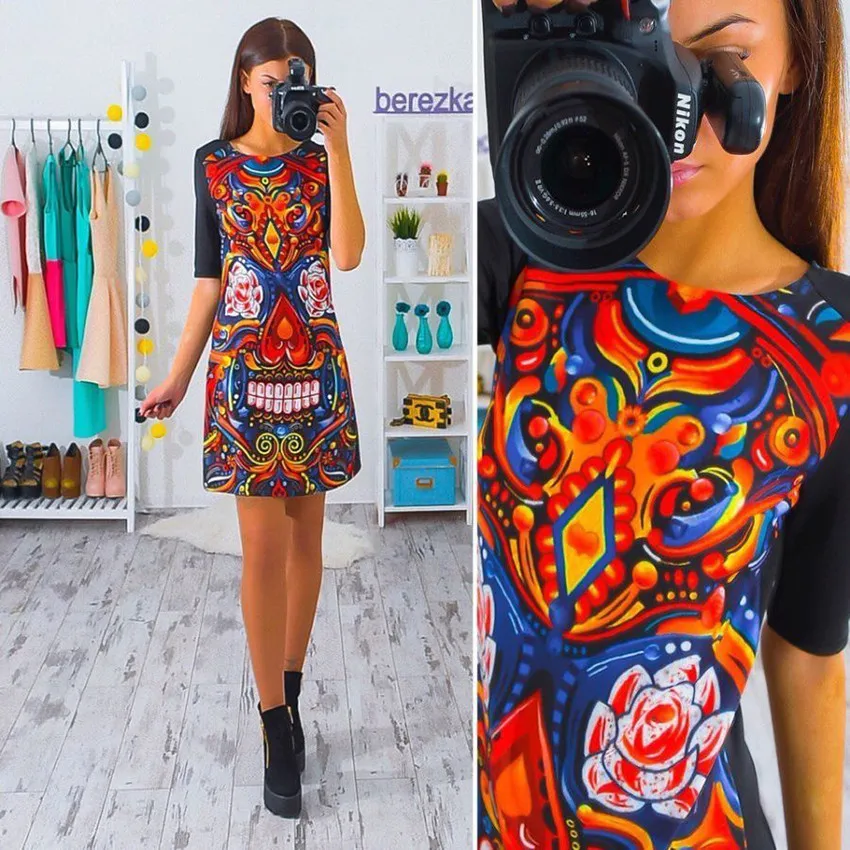 Большой размер женские платье тонкий 2018 Весна с рукавом-бабочкой | Женская одежда