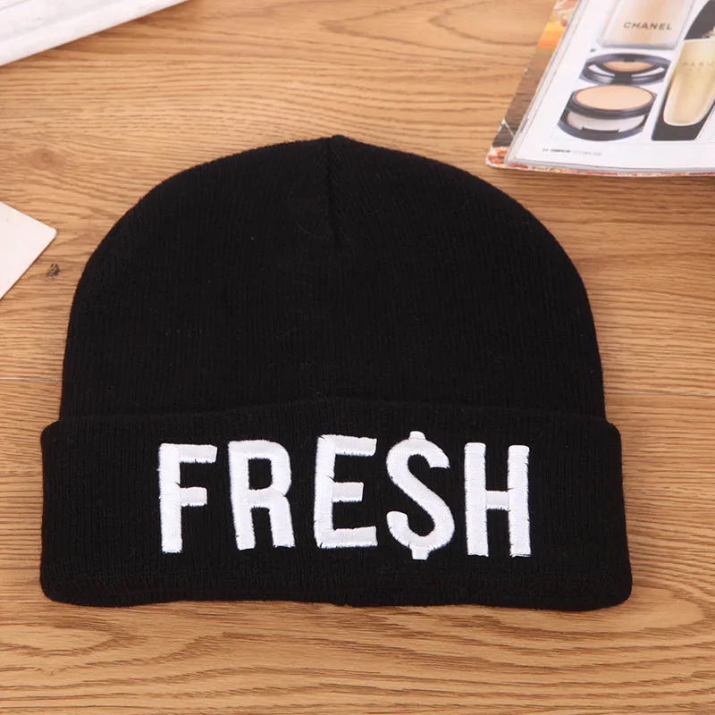 Модная зимняя детская шапка с буквенным принтом эластичная вязаная теплая