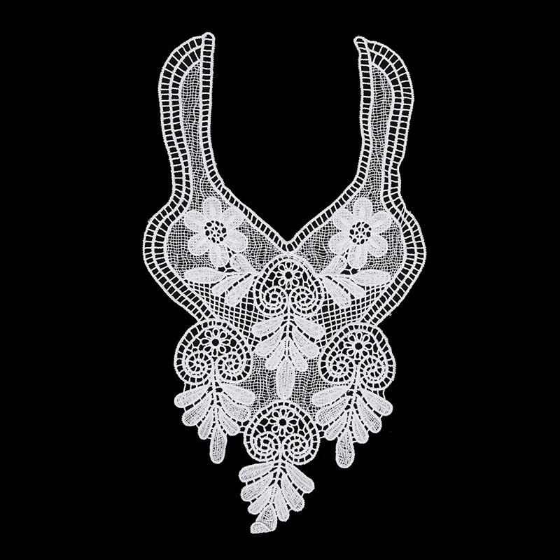 Misaya 1 шт. вышивка большой цветок длинный кружевной воротник полиэстер ткань