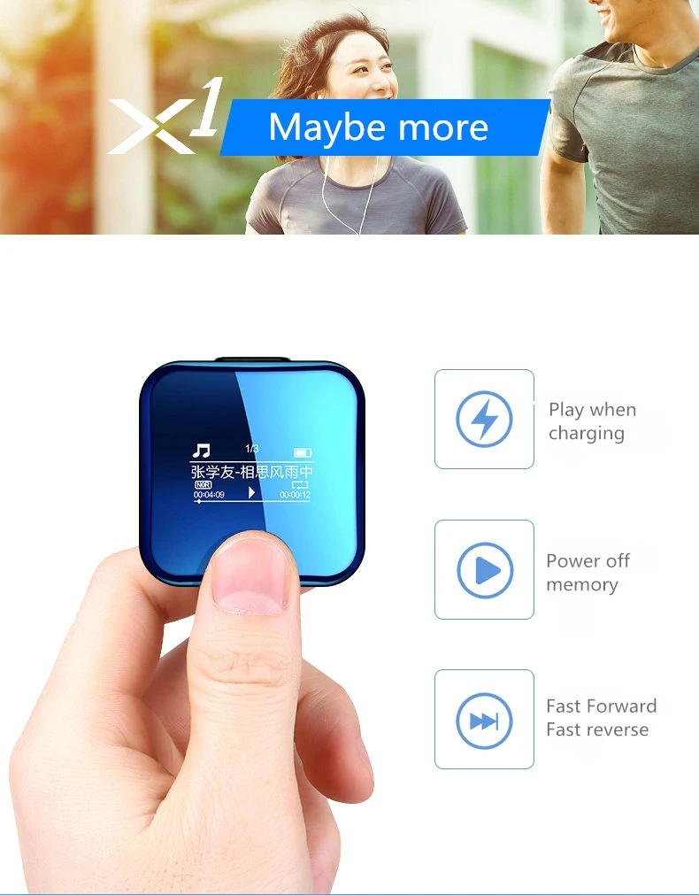 Yescool X1 8 ГБ MP3 музыкальный плеер Bluetooth hifi без потерь спортивный Цифровой Диктофон мини диктофон для бега