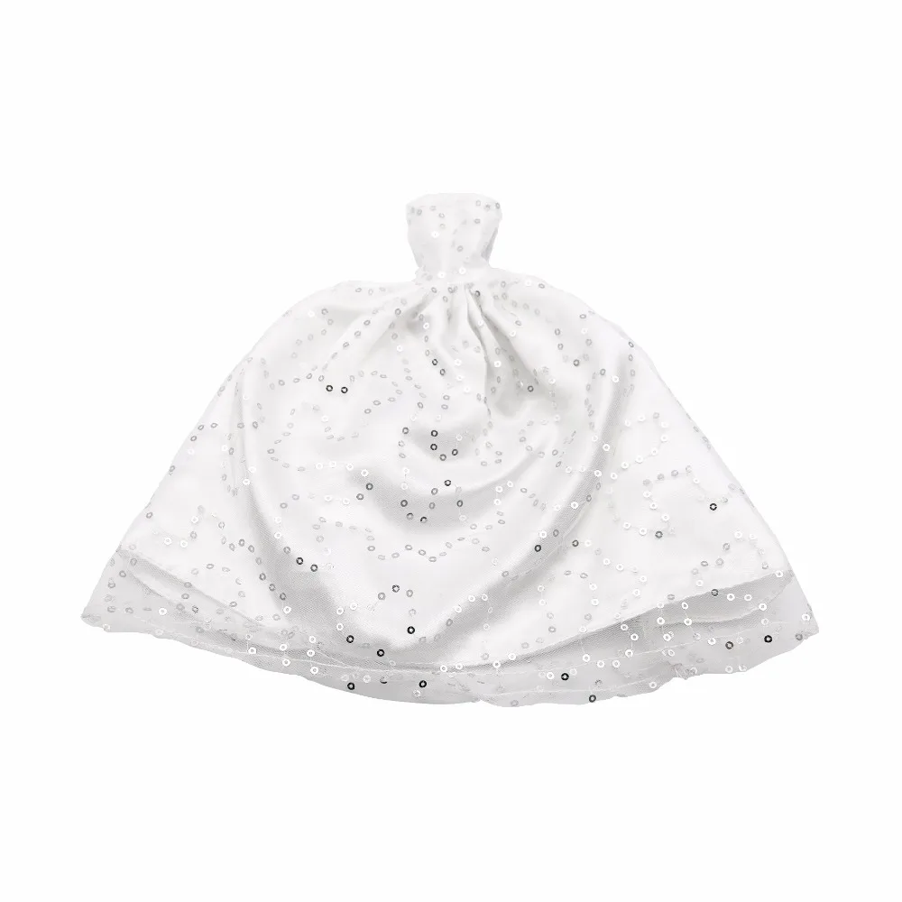Party Doll Accessories white Dresses Gown Wedding Silver sequins dress with veil For Barbies doll for girls best gift | Игрушки и хобби