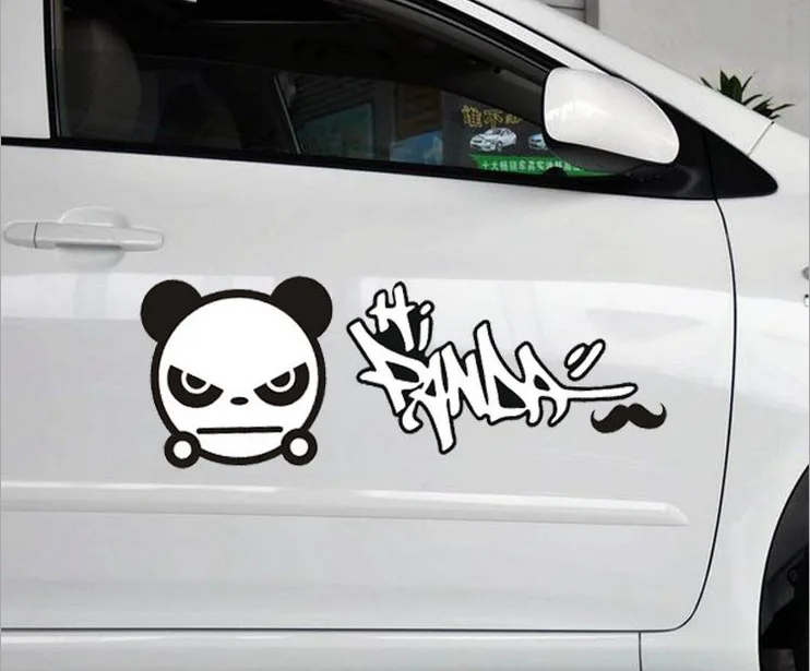 56*20cm Car Styling Funny Hi Panda Stickers Body Door Sticker and Decals Accessories For ford cruze mazda Hyundai buick |