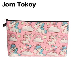 Женская косметичка Jom Tokoy, модная брендовая косметичка с термопереводом и принтом единорога, 2019