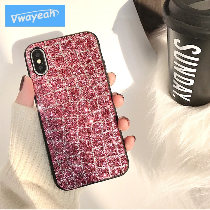 Роскошные золотые для IPhone X 10 6 6S 7 8 плюс Bling сверкает Блёстки яркий алмаз девушка