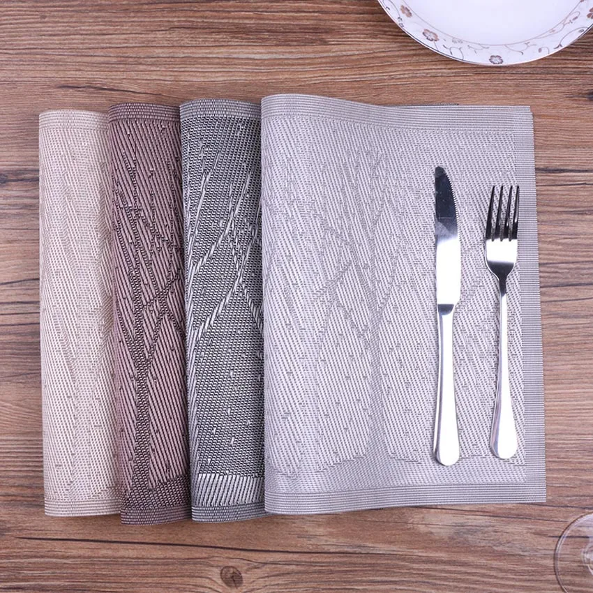 4pcs/lot Placemat Upscale Christmas Tree Pvc Placemats for Dining Table Mat Pot Bowl Mat Drink Coasters Non-slip Insulation Pads