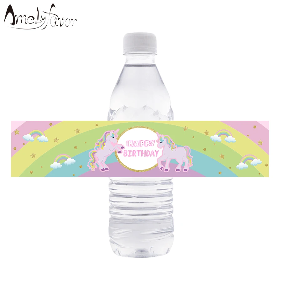 

Радужные единороги, животные, тематические бутылки, обертки, украшения для детского дня рождения, товары для украшения животных, этикетки д...