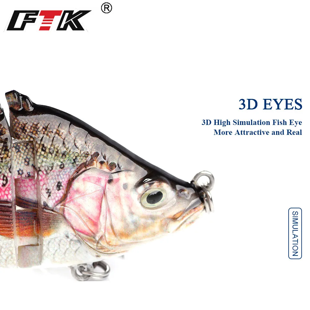 1 шт. 3D рыбий глаз ловли на блесну Swimbait Бас приманка Minnow 100 мм 20 г качество