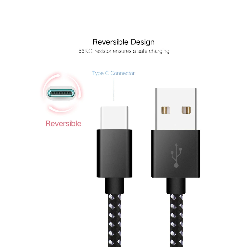 Suntaiho usb type-C кабель [3 шт. в упаковке] 1 м 2 м 3 м Быстрая зарядка и синхронизация данных type-C USB Кабель зарядного устройства для Macbook Xiaomi 4c NEXUS 5X