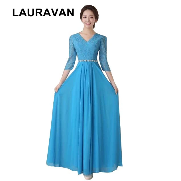

blue sleeved pageant gowns simple elegant formal floor length bridesmaid special occasion dresses made in china blue dress gown
