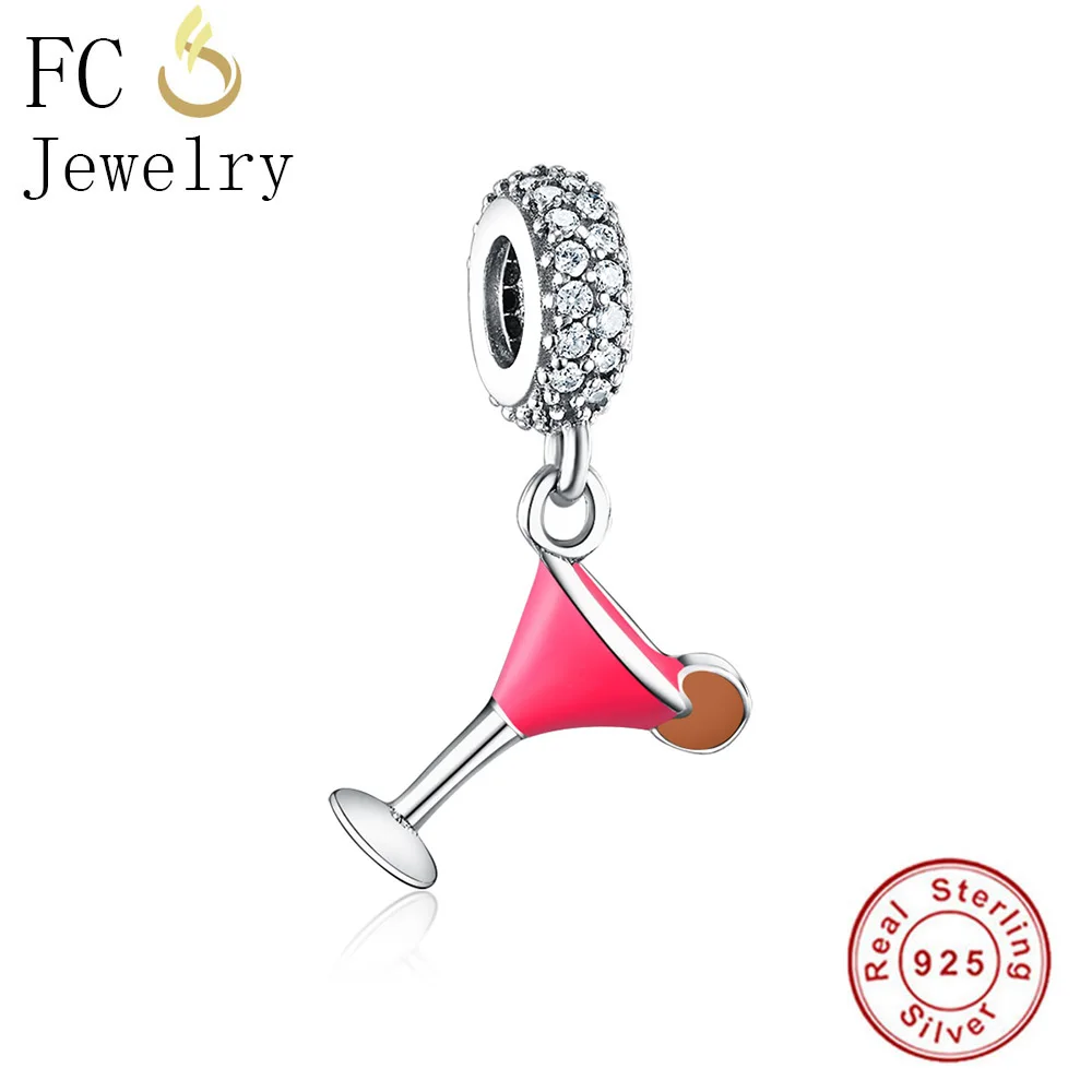 FCJ0578 FC ювелирные изделия подходят к оригиналу Pandora браслет 925 пробы серебро Италия макаронные изделия вилка Mr лук бусины "галстук" кулон Berloque подарок - Цвет: FCJ0578
