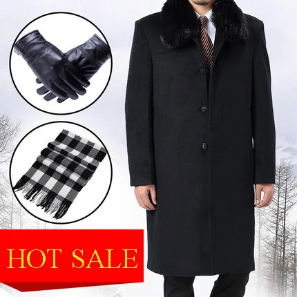 Зимнее шерстяное пальто AYUNSUE мужские куртки супертеплая длинная парка мужское с