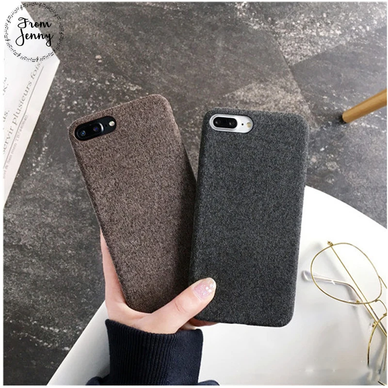 От Jenny тканевый чехол Capas для iPhone 7 7plus 6s 6plus 8 8plus элегантная ткань Осень-Зима мягкий