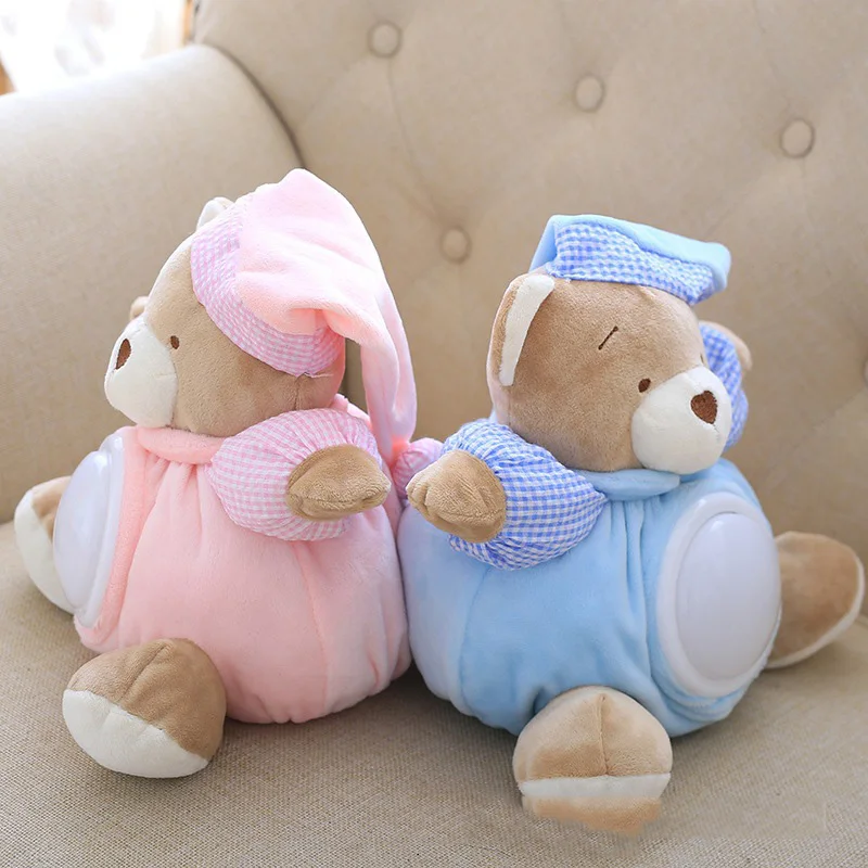 Милый плюшевый мишка 25 см музыкальный светильник плюшевые куклы удобная