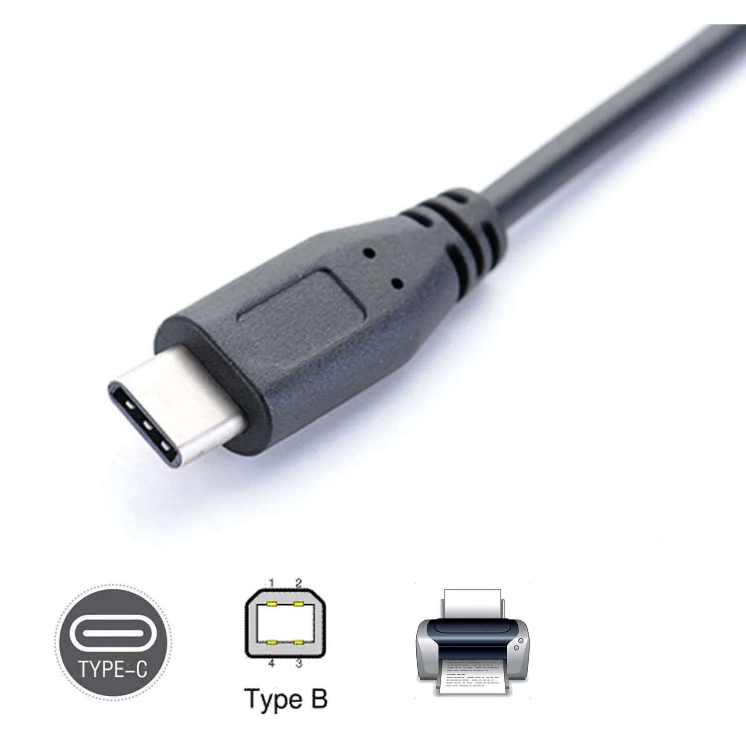 Кабель для передачи данных USB 3 1 Type C с разъемом папа на 2 0 B шнур телефона планшета