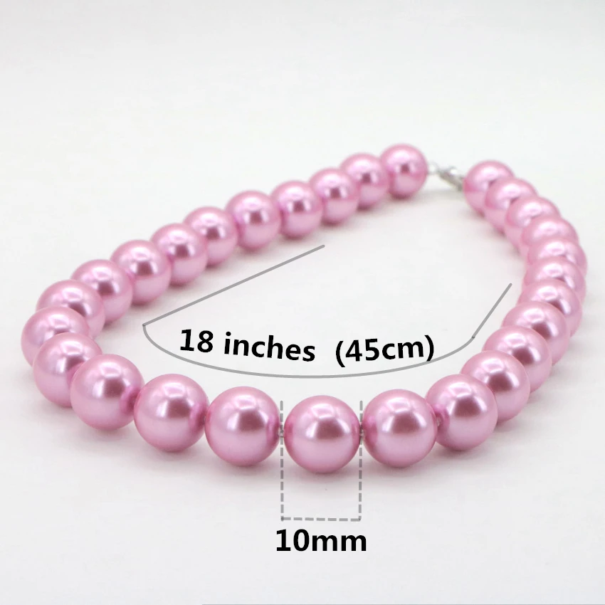 WUBIANLU 16mm Pink South Sea Shell Pearl Necklace Womens Costume Jewelry Neck Choker Fashion Style DIY Clothing Collocation | Украшения и