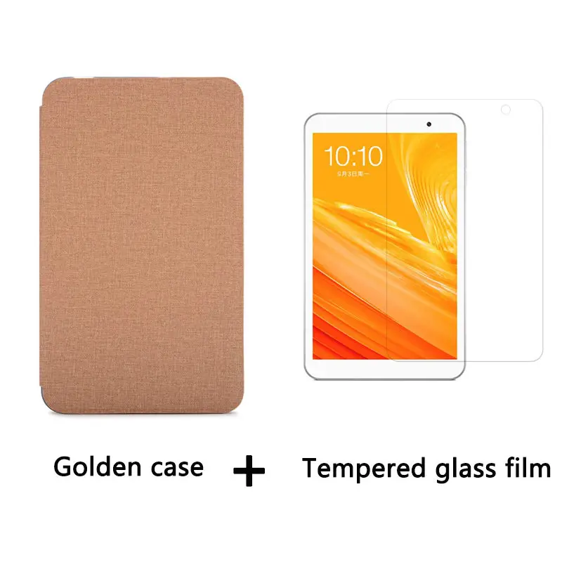 Gold-Glass film Высокое качество Передняя Поддержка Стенд чехол для Teclast P80X 8,0 дюймов планшетный ПК закаленная пленка для Teclast p80x+ стилус - Цвет: Gold-Glass film