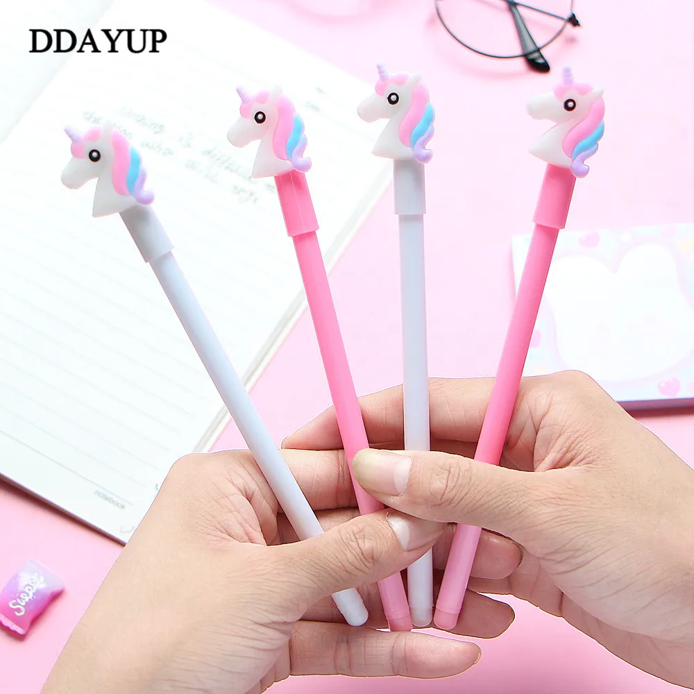 4 шт. мультяшная гелевая ручка с единорогом милые канцелярские принадлежности