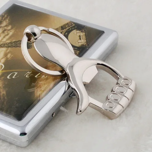 

Silver Finger Bottle Opener Keychain Keyring Personalized Wedding Favor Souvenir Bride & Groom Wedding Gift for Guests