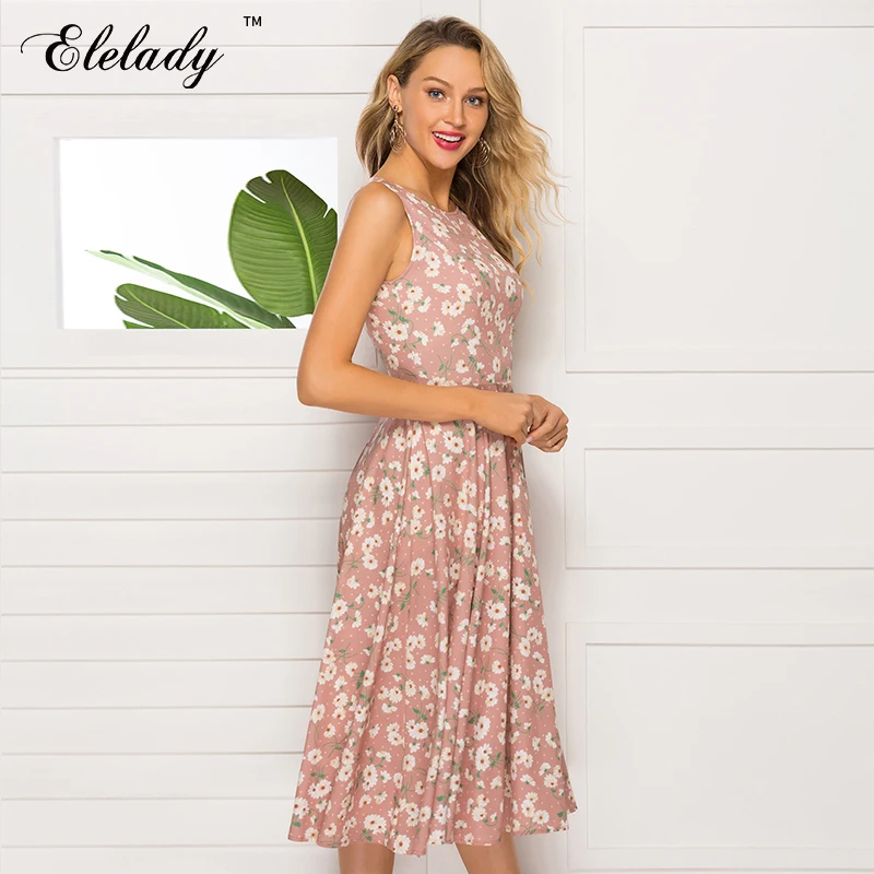 Southpire Vintage Classic Women Sleeveless Dress Elegant Floral Printed Retro A-line Dresses Simple Boho Autumn Vestidos | Женская