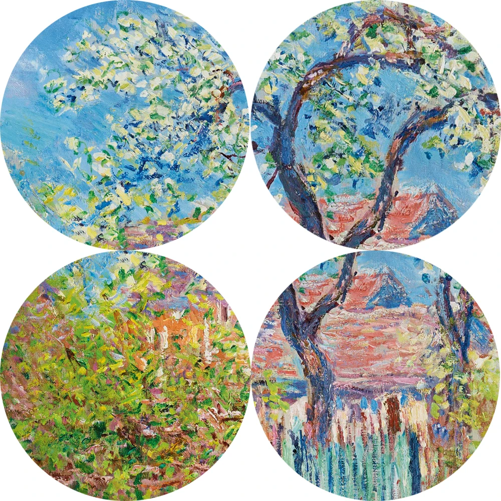 Monet персиковые цветы картины репродукции на стене импрессионист весенний пейзаж